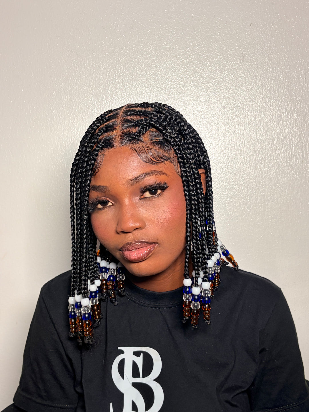 Tightly Braided Glueless Bead Wig For Everyday,Fast Ship-Nola
