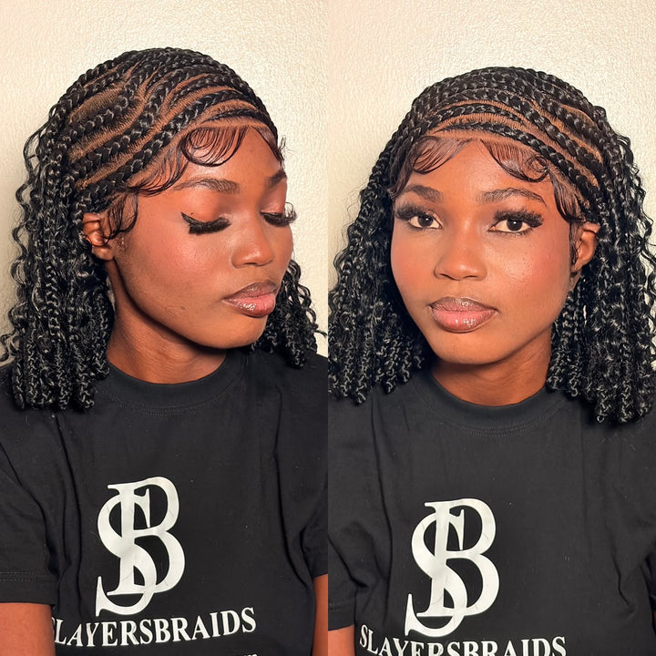 Hybrid Glueless Braid Wig Fast Ship Hair-Glenda