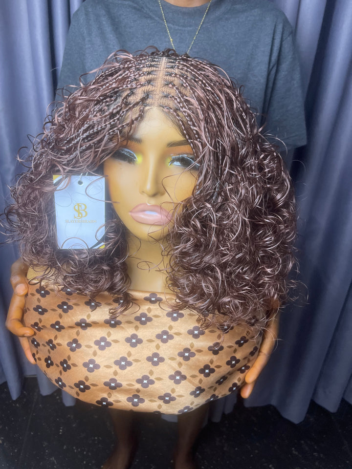 Bob Wig French Curl Boho Braids -Tushe unit 