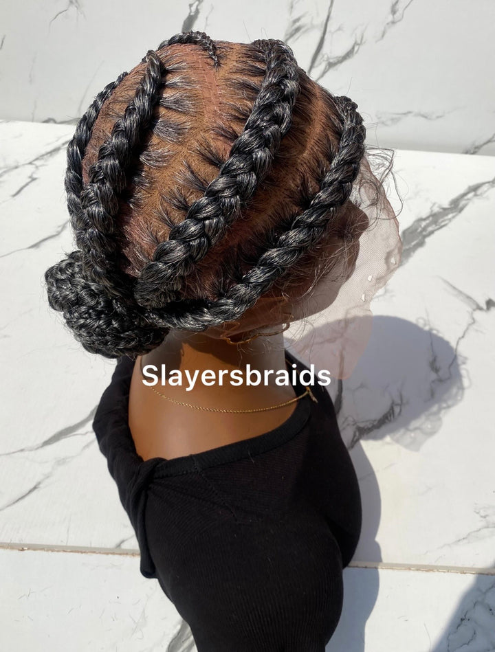 cornrows stitch braids wig for black women -Amaka