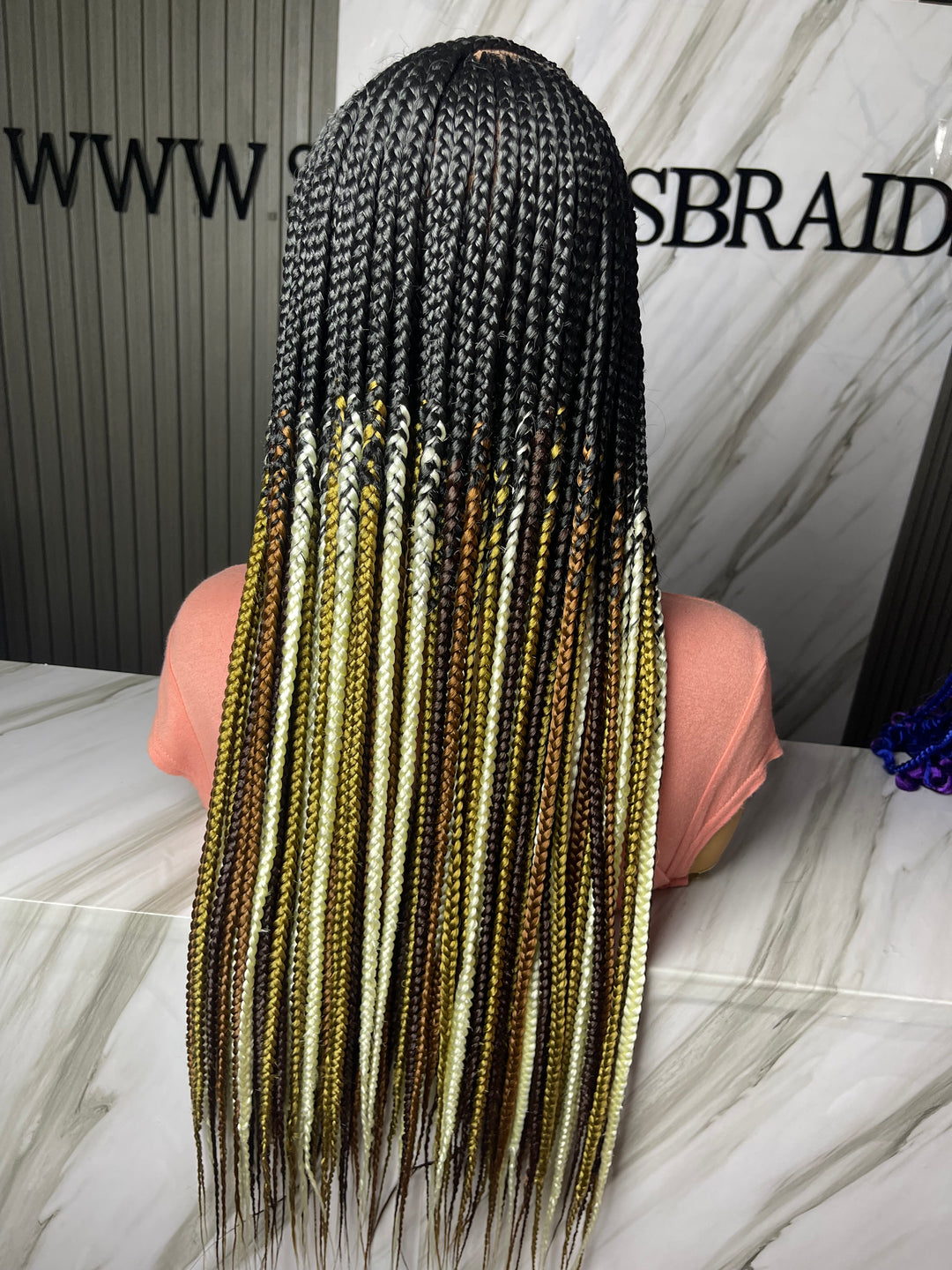 Realistic FullLace Braided Wig Protective Style For Black -Brandy