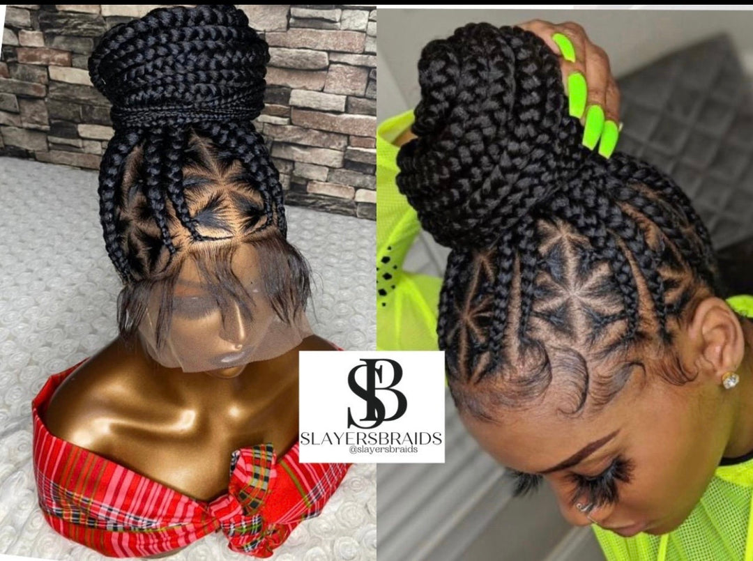 Luxury Cornrow BoxBraidWig Natural Looking Glueless BraidedWig -Chevy