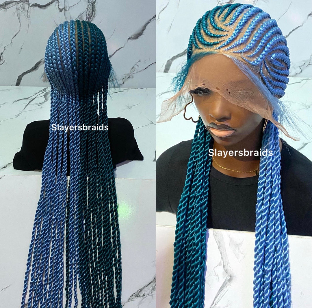 Glueless Luxury Wig Protective Cornrow Braid Hairstyle -Raquel