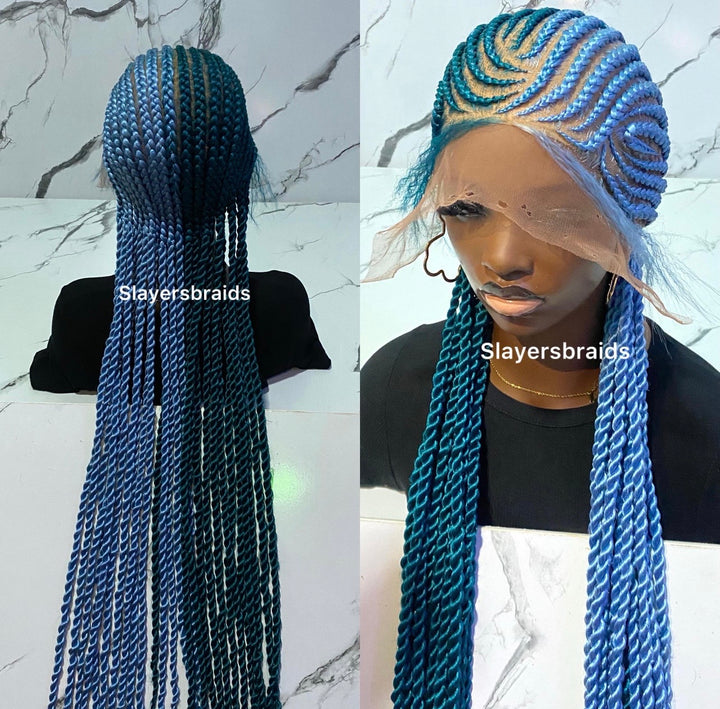 Glueless Luxury Wig Protective Cornrow Braid Hairstyle -Raquel