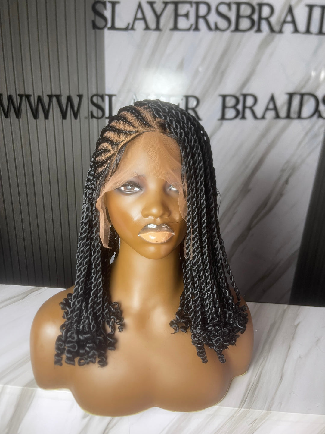 Cornrow Twist Short Wig For Black Women-Arnita unit