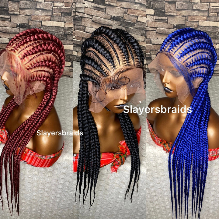 Cornrow Braid Wig – Glueless, Natural Scalp, Easy Install, -Kamelar