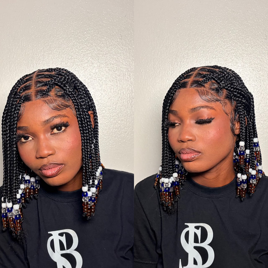 Tightly Braided Glueless Bead Wig For Everyday,Fast Ship-Nola