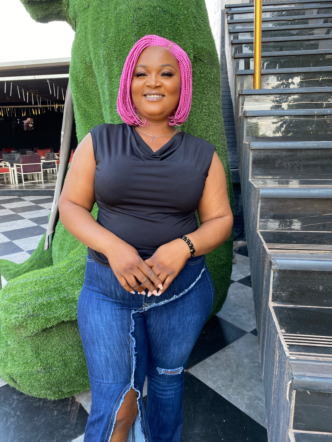 Glueless Beginner Friendly Natural Scalp Braids Wig -Pinky Unit