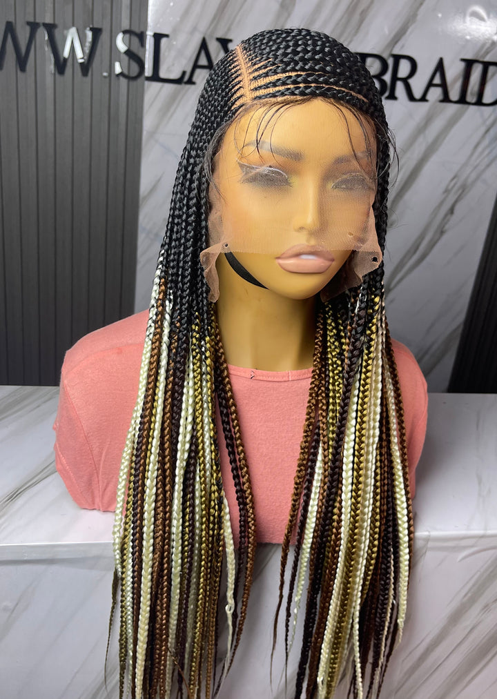 Realistic FullLace Braided Wig Protective Style For Black -Brandy