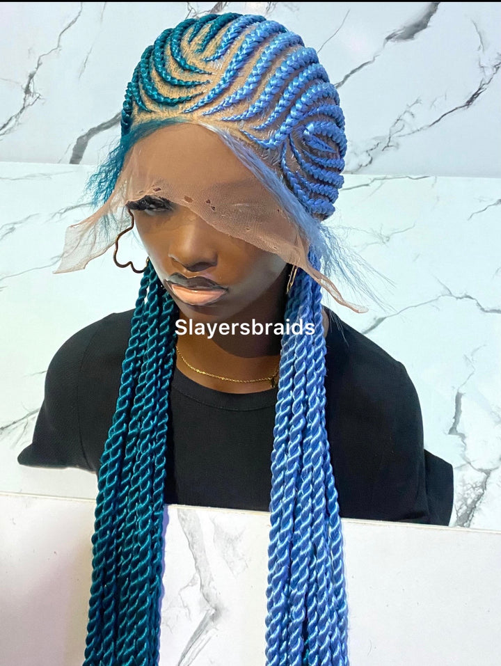 Glueless Luxury Wig Protective Cornrow Braid Hairstyle -Raquel