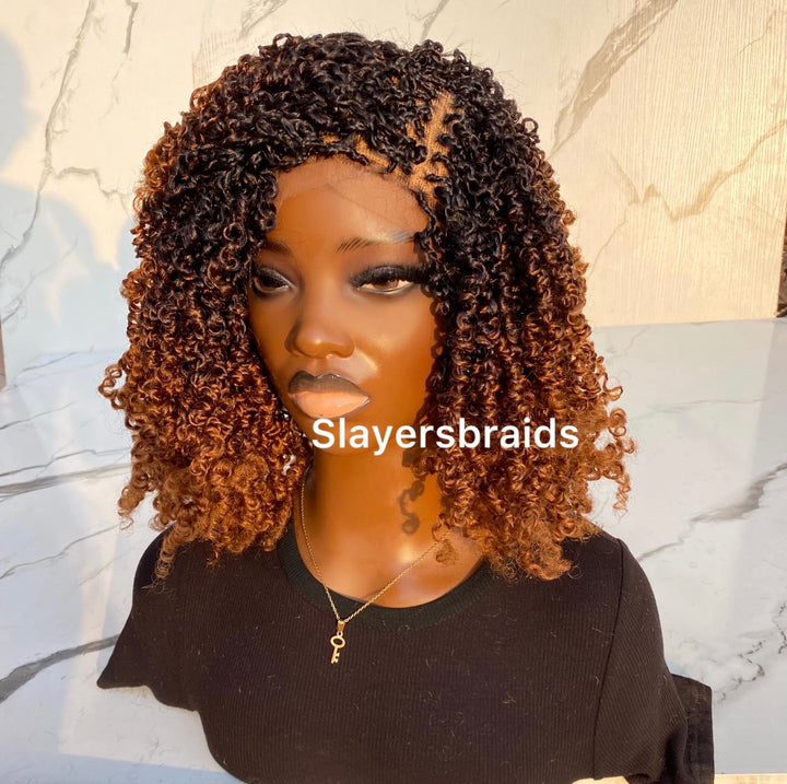 Ombré Brown Curly Passion Twist Wig -Tife