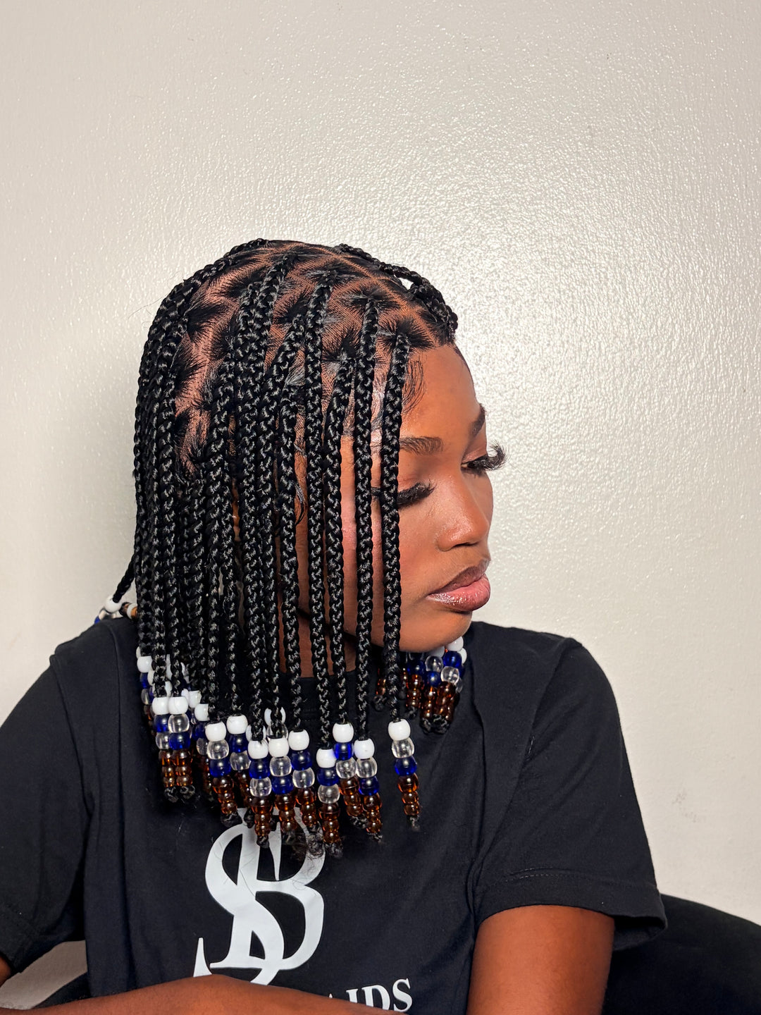 Tightly Braided Glueless Bead Wig For Everyday,Fast Ship-Nola