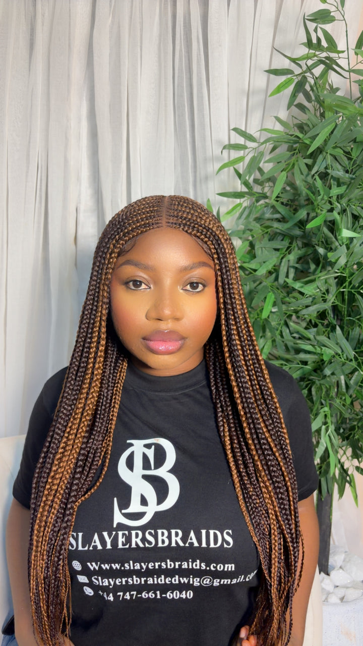 High-End Braided Wig for Black Women Cornrow Braids Wig -Allen