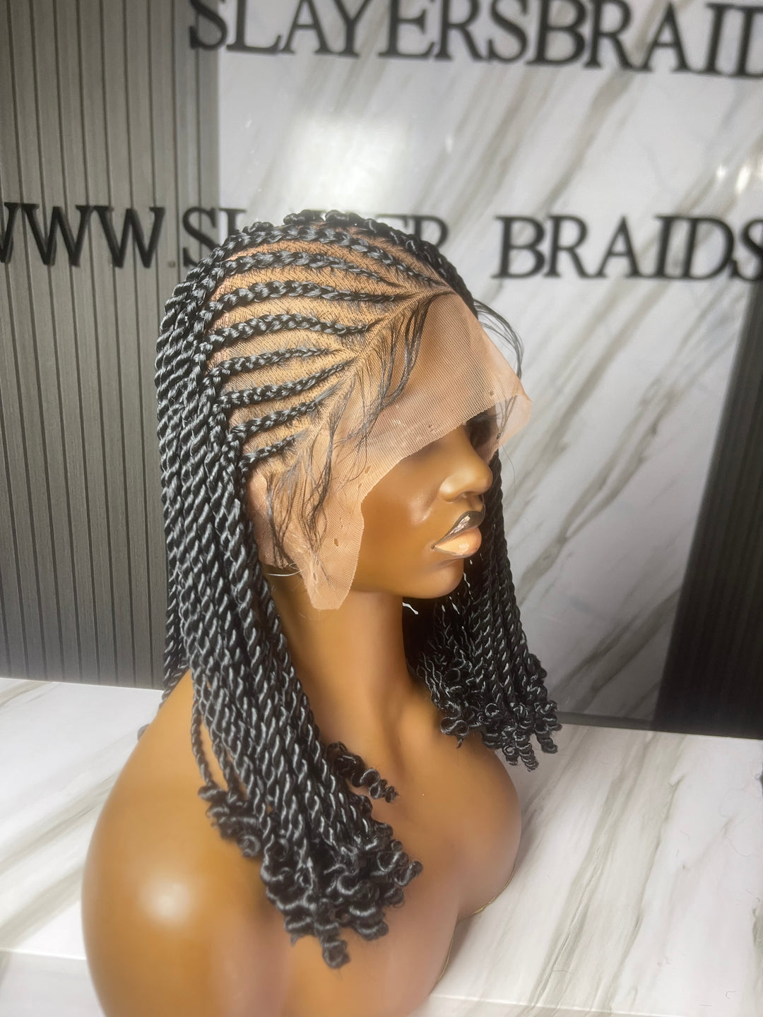 Cornrow Twist Short Wig For Black Women-Arnita unit