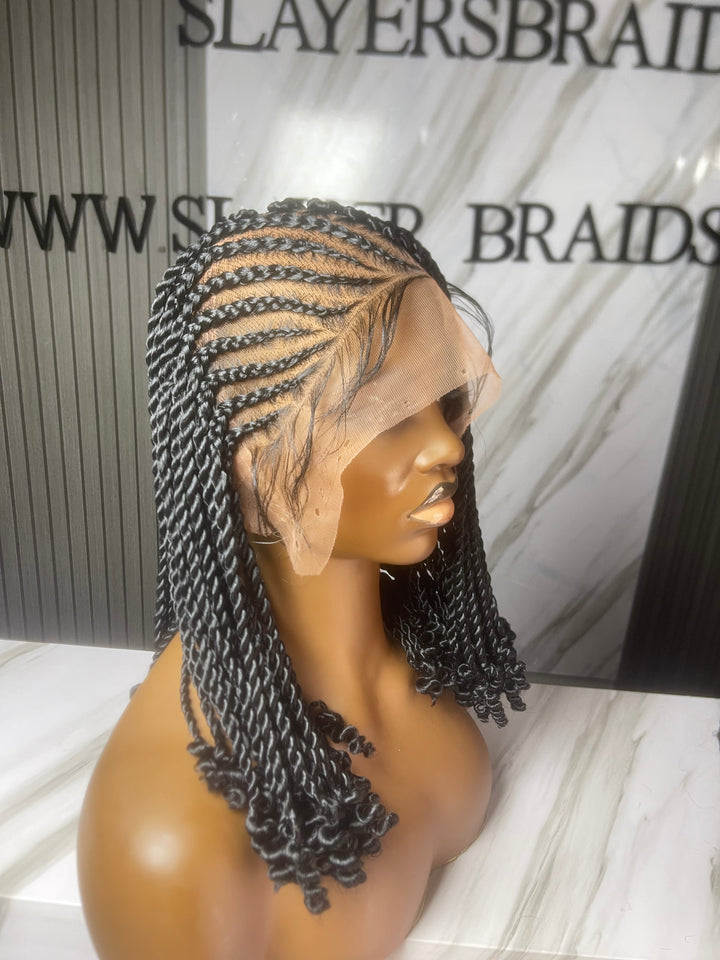 Cornrow Twist Short Wig For Black Women-Arnita unit