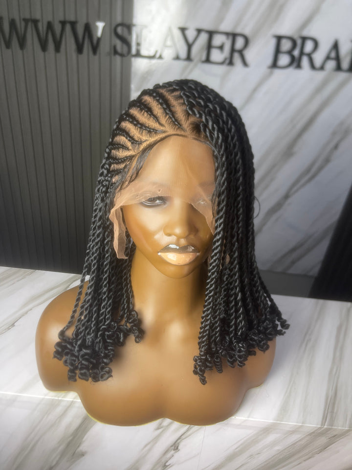 Cornrow Twist Short Wig For Black Women-Arnita unit