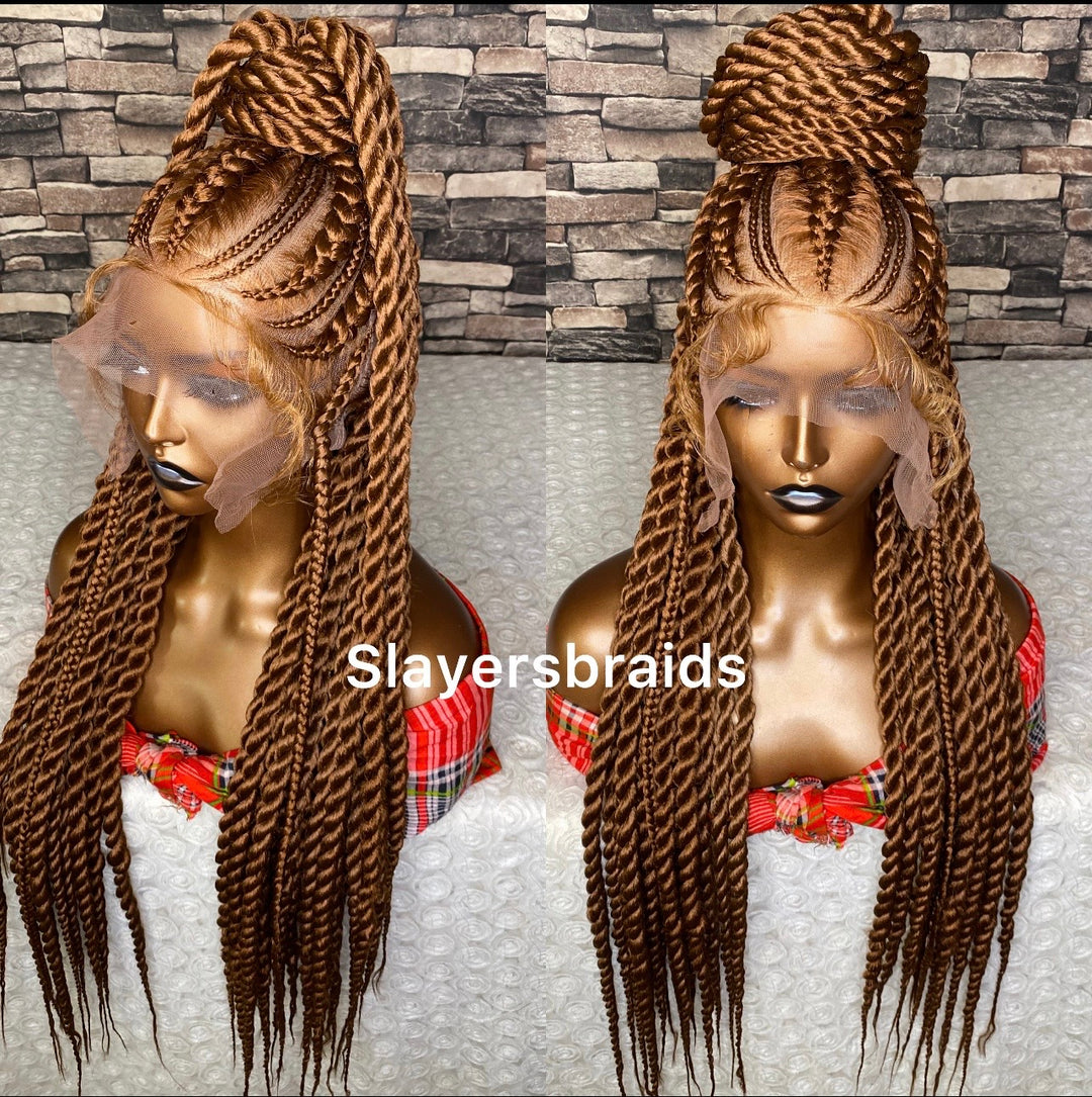 Handmade Updo Cornrow &amp; BoxBraid Twist -Theresa 30