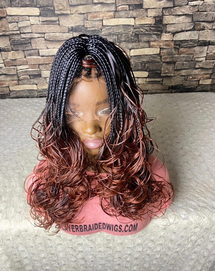 Glueless French Curls Braided Wig: -Debbie 