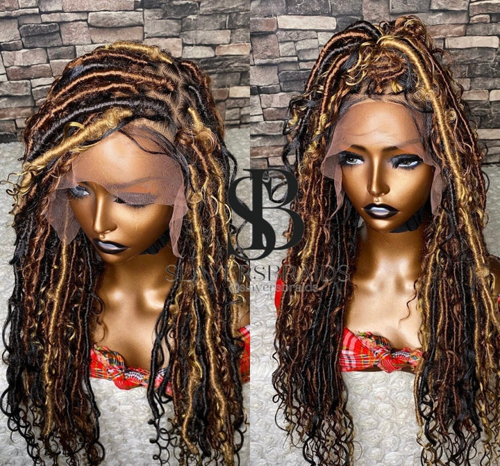 Dreadlock Wig For Black Women Faux Locs Wig -Nadine