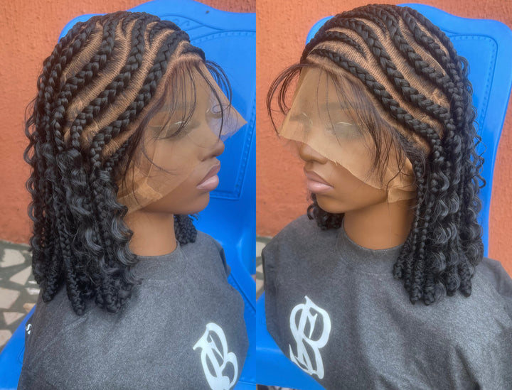 Hybrid Glueless Braid Wig Fast Ship Hair-Glenda