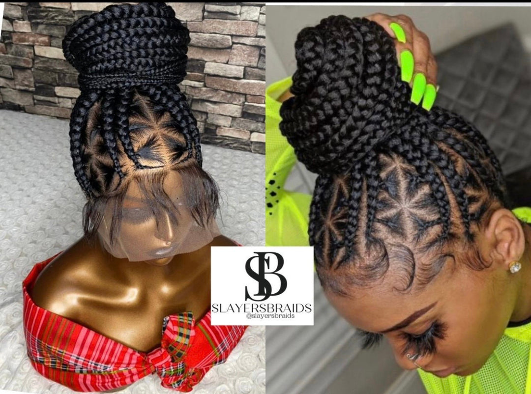 Luxury Cornrow BoxBraidWig Natural Looking Glueless BraidedWig -Chevy