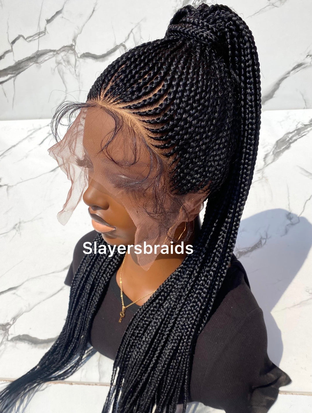28" Shuku Cornrow Braid FulllaceWig: -Zikorah