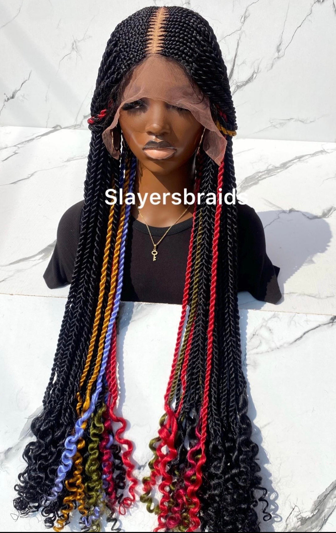 Fulani Braid Wig Black Color Highlights -Jasmine