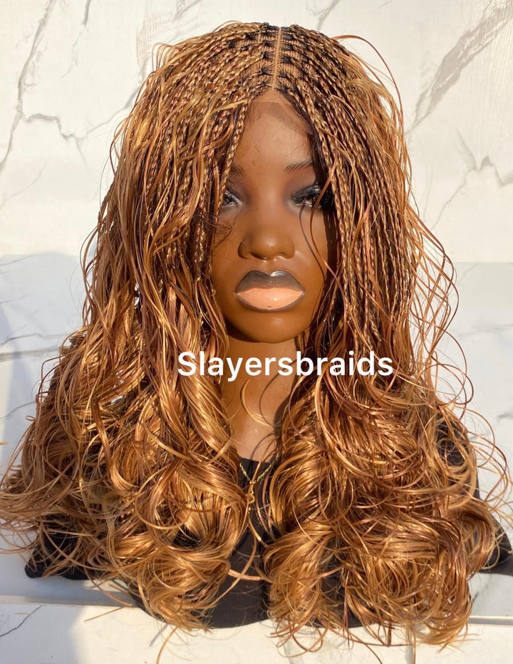 Ombre Knotless French Curl Braided Wig -Debbie 