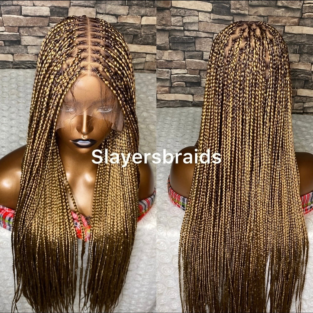 Mixed blonde Knotless Braid Wig Protective Style For Women -Sheria