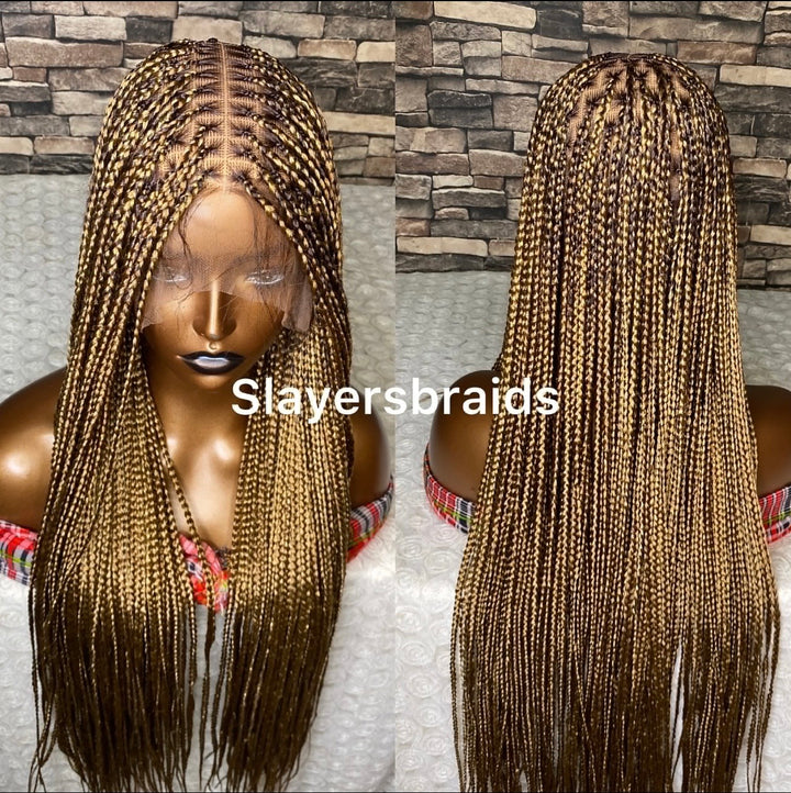 Mixed blonde Knotless Braid Wig Protective Style For Women -Sheria