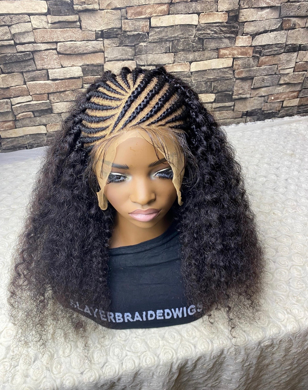 Lace Front Cornrow Braid Human Hair Wig  -Mellisa
