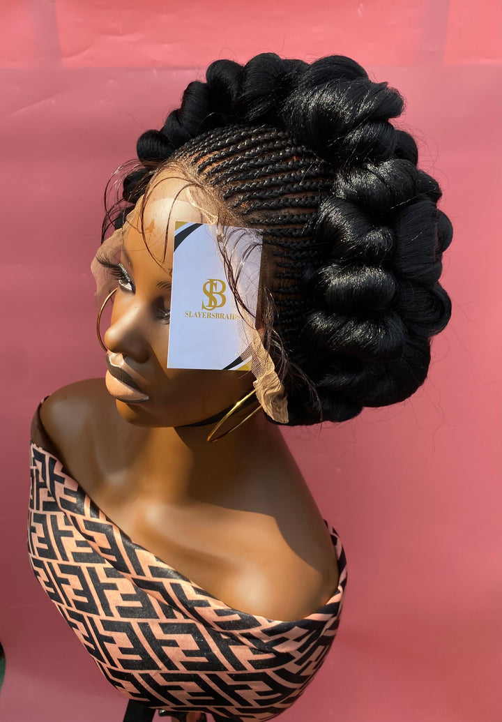 Lace Front Cornrows Wig Africa Tribal Braid- Urima unit