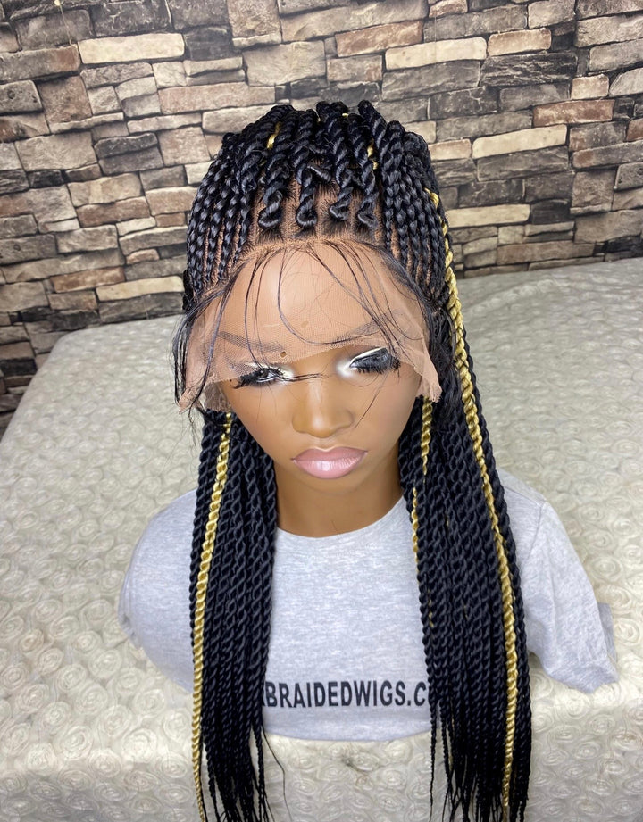 Glueless Mohawk Cornrow Highlight Braided Wig  -Latoya