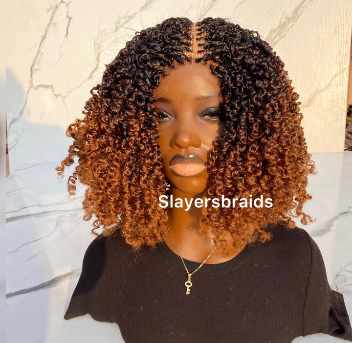Ombré Brown Curly Passion Twist Wig -Tife