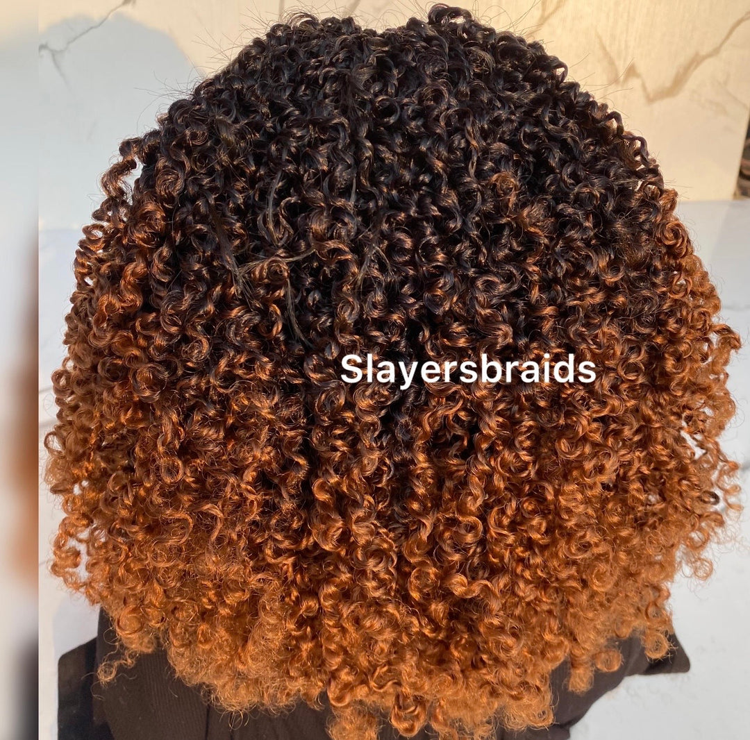 Ombré Brown Curly Passion Twist Wig -Tife
