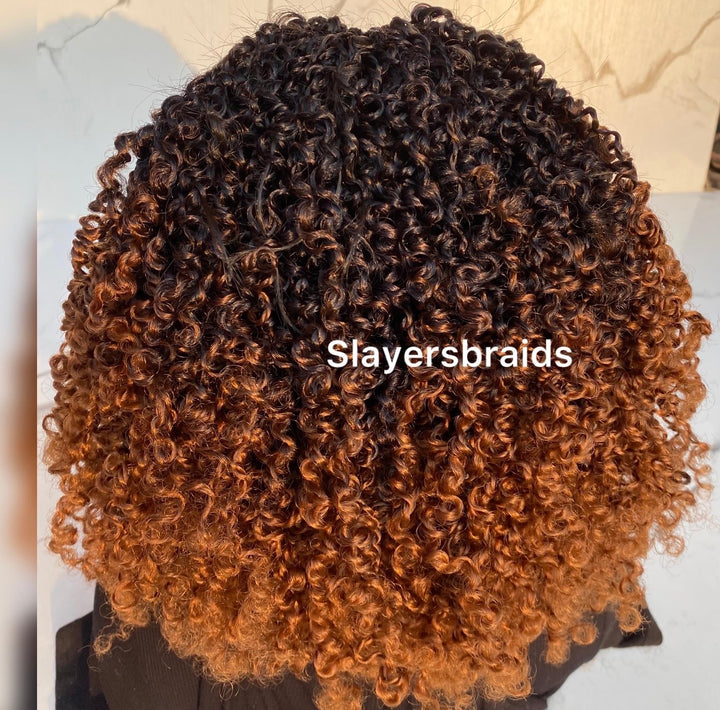 Ombré Brown Curly Passion Twist Wig -Tife