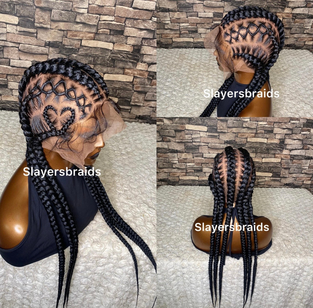 Crisscross Stitch Braided Wig: Full Lace Braids -Lola