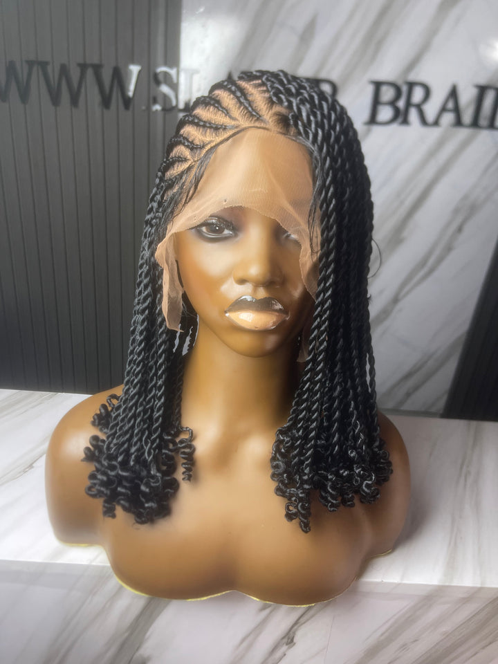 Cornrow Twist Short Wig For Black Women-Arnita unit