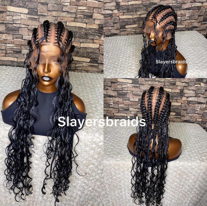 Luxury braided wig, Glueless install ready to ship Uk/USA -Fina Unit