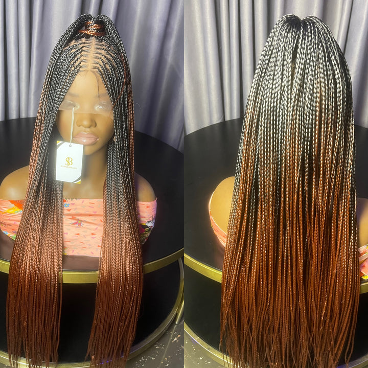 Full lace braided wigs for black women -Bora 