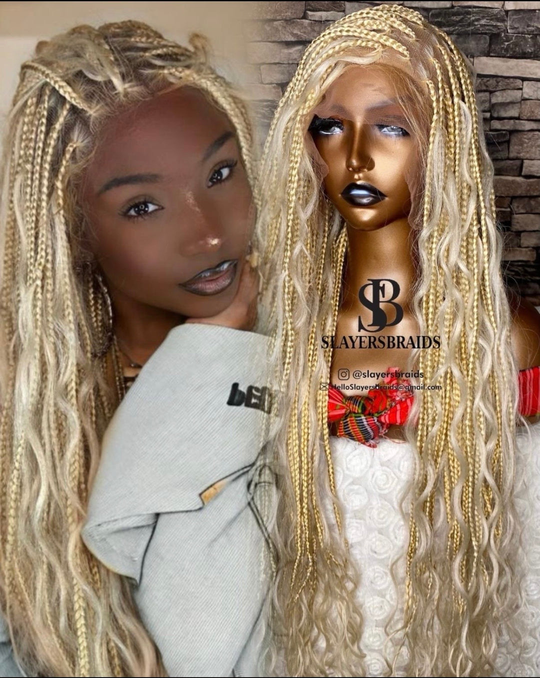 Blonde Braided Wig Boho Braids -Diana 