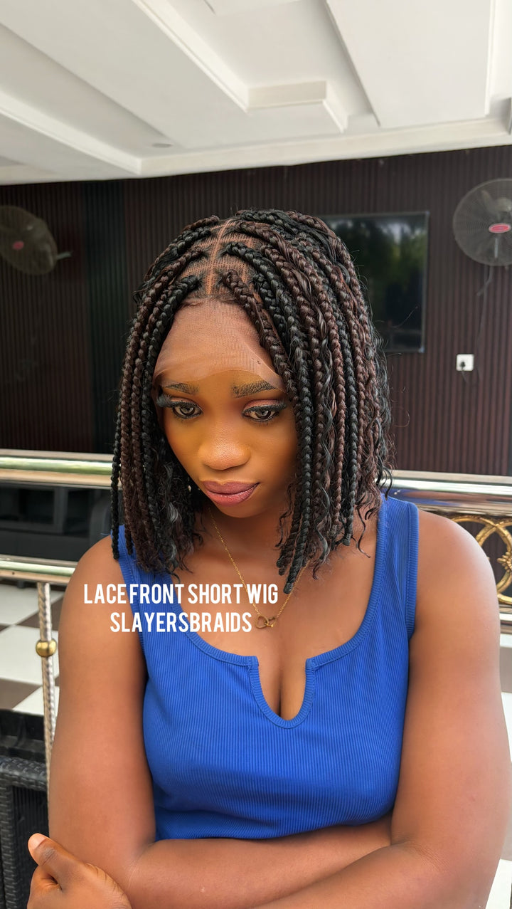 Goddess Bob Wig | Easy Install Boxbraid Curly Boho -Anjorin