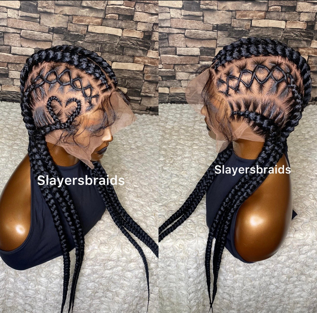 Crisscross Stitch Braided Wig: Full Lace Braids -Lola
