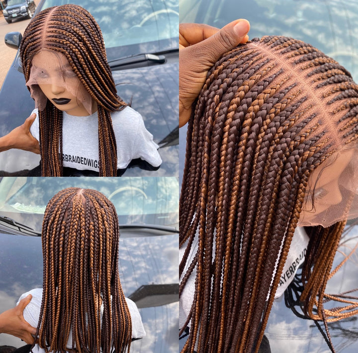 High-End Braided Wig for Black Women Cornrow Braids Wig -Allen