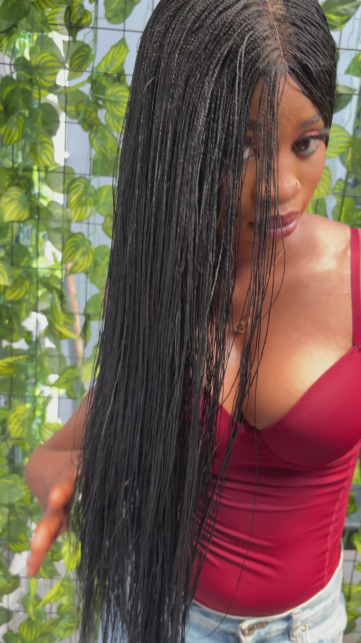 Quality Mini Twist Braided Wig | Long born Straight Wig  -Nano 