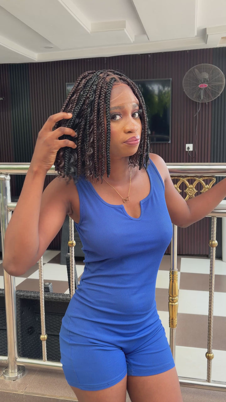 Goddess Bob Wig | Easy Install Boxbraid Curly Boho -Anjorin