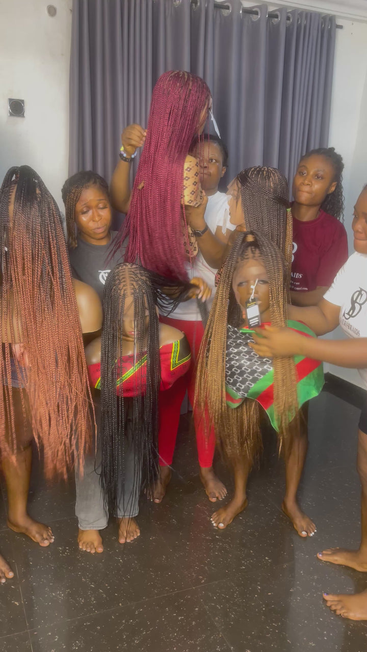 Full lace braided wigs for black women -Bora 