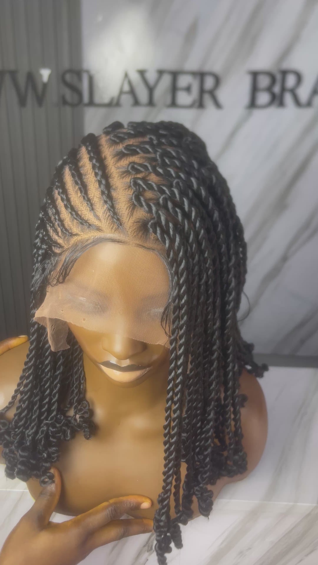 Cornrow Twist Short Wig For Black Women-Arnita unit