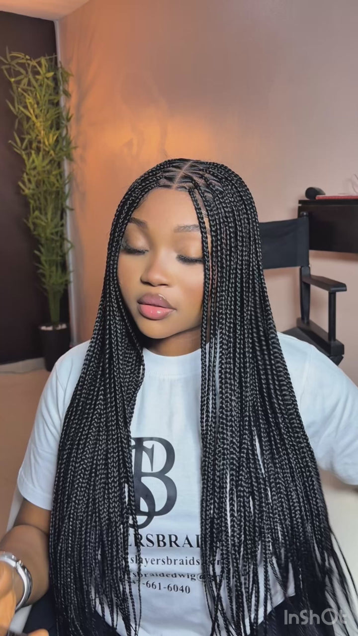 Triangle Knotless Braided Wig For Black Women -Jojo Unit